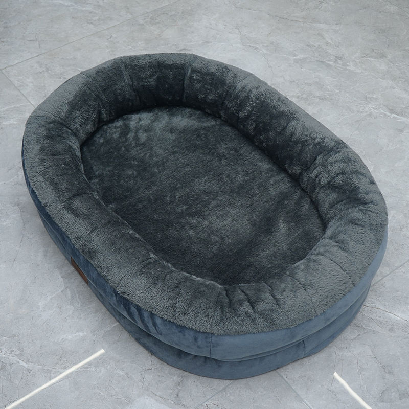 oval waterproof dog bed with bolsters