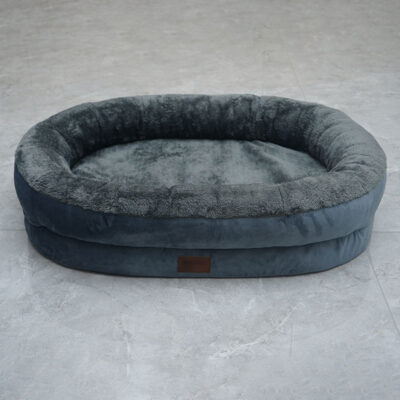 oval waterproof dog bed with bolsters