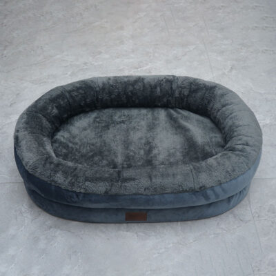 oval waterproof dog bed with bolsters