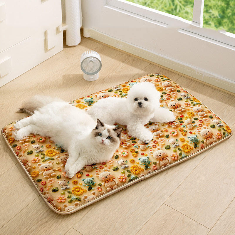 Ice silk all seasons dog bed with heating