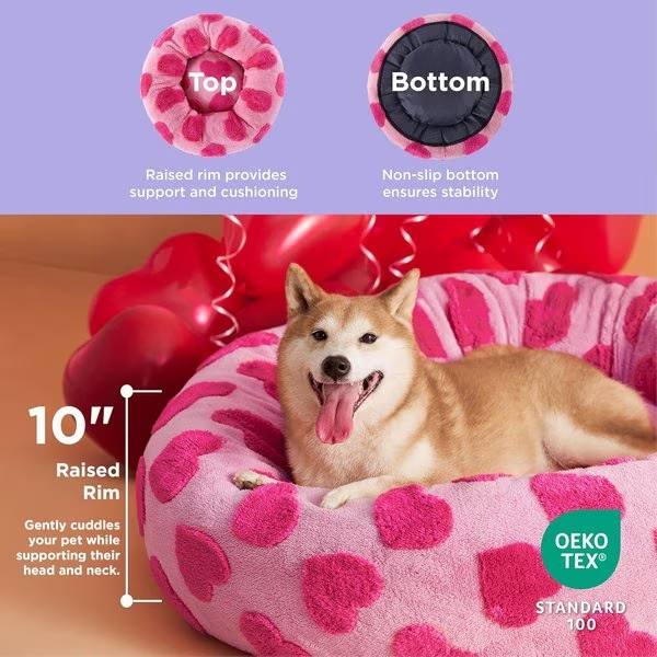 Calming orthopedic donut dog and cat bed