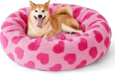 Calming orthopedic donut dog and cat bed