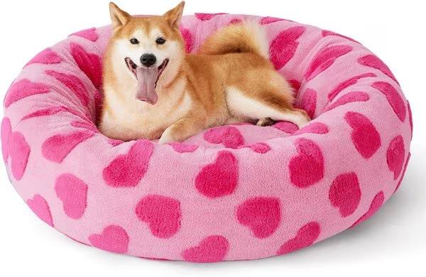 Calming orthopedic donut dog and cat bed
