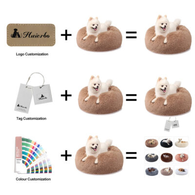 Luxury plush faux fur donut dog bed