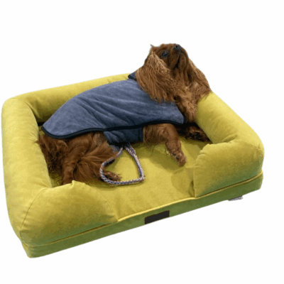 PETRA bolster dog bed with suede cover